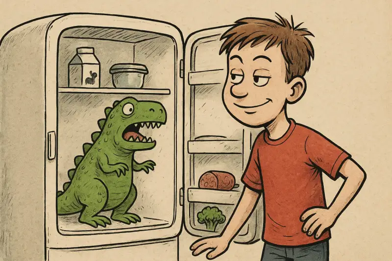 Cum să crești un dinozaur în frigider (fără să știe mama)